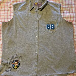 Disney Women’s Gray Embroidered Tigger Jersey Sleeveless Shirt